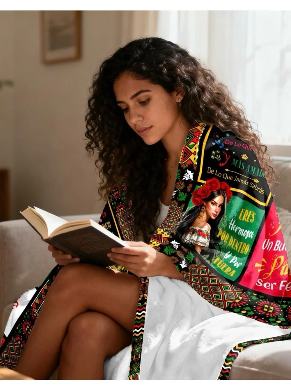 Feliz Cumpleaños Reina Colorful Birthday Throw Blanket